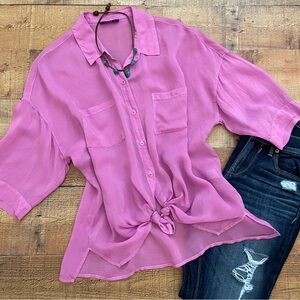 Blouse Anthropologie Summer Blouse Maven West VibrantSilky Wash Cupro